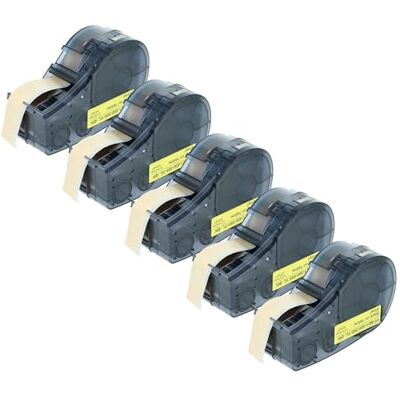 vhbw 5x Rubans compatible avec Brady ID PAL M210, M210-LAB, LABPAL imprimante d'étiquettes 6,4m x 12,7mm Noir sur Jaune, plastique, Vinyle - Publicité vhbw 5x Rubans compatible avec Brady ID PAL M210, M210-LAB, LABPAL imprimante d'étiquettes 6,4m x 12,7mm Noir sur Jaune, plastique, Vinyle - Publicité