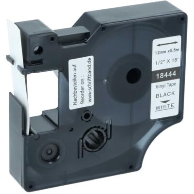 vhbw Ruban remplacement pour Dymo 18444 pour imprimante d'étiquettes 5,5m x 12mm Noir sur Blanc, Vinyle - Publicité vhbw Ruban remplacement pour Dymo 18444 pour imprimante d'étiquettes 5,5m x 12mm Noir sur Blanc, Vinyle - Publicité