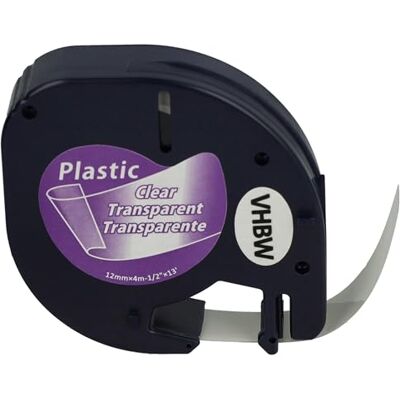 vhbw Ruban plastique compatible avec Dymo LetraTag XR imprimante d'étiquettes 4m x 12mm Noir sur Transparent, plastique - Publicité vhbw Ruban plastique compatible avec Dymo LetraTag XR imprimante d'étiquettes 4m x 12mm Noir sur Transparent, plastique - Publicité