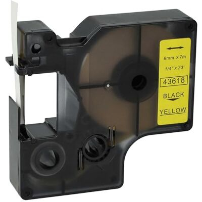 vhbw Ruban remplacement pour Dymo 43618, D1 pour imprimante d'étiquettes 7m x 6mm Noir sur Jaune - Publicité vhbw Ruban remplacement pour Dymo 43618, D1 pour imprimante d'étiquettes 7m x 6mm Noir sur Jaune - Publicité