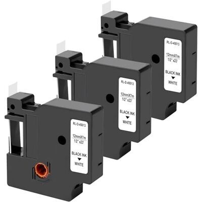 PHONILLICO Lot de 3 Rubans Blanc pour étiqueteuse compatible Dymo LabelManager 150 280 350 450 LabelPoint 200 300 LabelWriter 450Duo Etiquette Recharge 45013 12mm x 7m Noir sur Blanc ® - Publicité PHONILLICO Lot de 3 Rubans Blanc pour étiqueteuse compatible Dymo LabelManager 150 280 350 450 LabelPoint 200 300 LabelWriter 450Duo Etiquette Recharge 45013 12mm x 7m Noir sur Blanc ® - Publicité