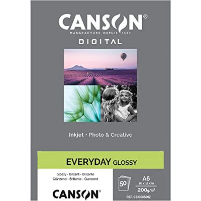 Canson Digital Everyday Glossy Boîte 50 feuilles de papier photo brillant A6 200g/m² - Publicité Canson Digital Everyday Glossy Boîte 50 feuilles de papier photo brillant A6 200g/m² - Publicité