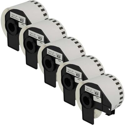 vhbw 5x Rouleau d'étiquettes + support 62mm x 30,48m (1 étiquette) remplacement pour Brother DK-44205 pour étiqueteuse premium détachable - Publicité vhbw 5x Rouleau d'étiquettes + support 62mm x 30,48m (1 étiquette) remplacement pour Brother DK-44205 pour étiqueteuse premium détachable - Publicité