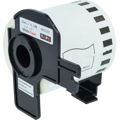 vhbw Rouleau d'étiquettes + support 62mm x 15,24m compatible avec Brother QL-820NWB, QL-800, QL-810W étiqueteuse - Publicité vhbw Rouleau d'étiquettes + support 62mm x 15,24m compatible avec Brother QL-820NWB, QL-800, QL-810W étiqueteuse - Publicité