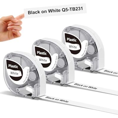 Phomemo 3 x Ruban d'étiquettes P12 12mm x 4m Noir sur Blanc Q5-TB231 - Publicité Phomemo 3 x Ruban d'étiquettes P12 12mm x 4m Noir sur Blanc Q5-TB231 - Publicité