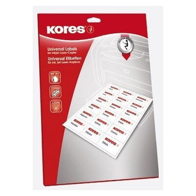 Kores Etiquettes universelles 70 x36 mm blanches 600 sur 25 Feuilles A4 - Publicité Kores Etiquettes universelles 70 x36 mm blanches 600 sur 25 Feuilles A4 - Publicité
