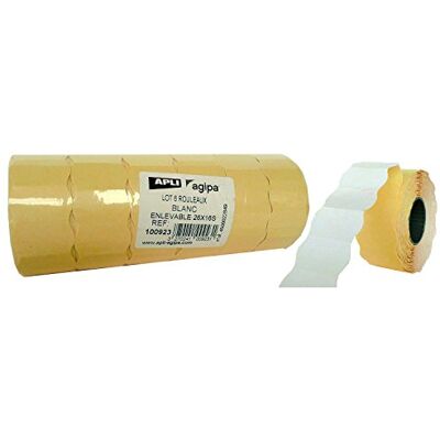 Apli 100923 Paquet de 6 rouleaux 1000 étiquettes Blanc enlevable - Publicité Apli 100923 Paquet de 6 rouleaux 1000 étiquettes Blanc enlevable - Publicité