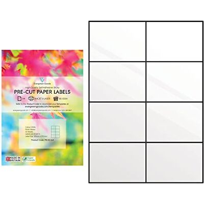EVG Evergreen Goods Lot de 30 Feuilles d'Étiquettes A4 Prédécoupées Blanc - Publicité EVG Evergreen Goods Lot de 30 Feuilles d'Étiquettes A4 Prédécoupées Blanc - Publicité