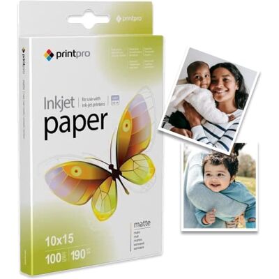 COLORWAY Papier photo PrintPro de Lot de 100 feuilles mat 10 x 15 cm 190 g/m² Séchage instantané Étanche pour toutes les imprimantes à jet d'encre - Publicité COLORWAY Papier photo PrintPro de Lot de 100 feuilles mat 10 x 15 cm 190 g/m² Séchage instantané Étanche pour toutes les imprimantes à jet d'encre - Publicité