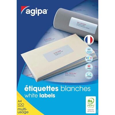 Agipa Apli – Boite Étiquettes Adhésives Blanches Multi–Usages Coins Droits – Certifié FSC – Anti-bourrage 38 x 21,2 mm – 6500 Étiquettes 118990 - Publicité Agipa Apli – Boite Étiquettes Adhésives Blanches Multi–Usages Coins Droits – Certifié FSC – Anti-bourrage 38 x 21,2 mm – 6500 Étiquettes 118990 - Publicité