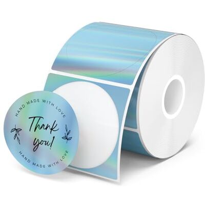 MUNBYN 400 Étiquette Thermique Circulaire au Laser, Etiquette Autocollante Ronde 51mm×51mm, Shipping Label Résistant aux rayures, à l'eau,à la saleté,à la poussière et à la graisse, Laser Bleu - Publicité MUNBYN 400 Étiquette Thermique Circulaire au Laser, Etiquette Autocollante Ronde 51mm×51mm, Shipping Label Résistant aux rayures, à l'eau,à la saleté,à la poussière et à la graisse, Laser Bleu - Publicité