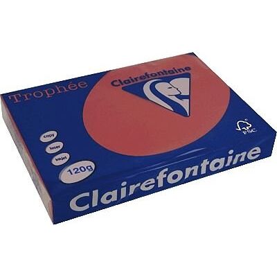 Exacompta CLAIREFONTAINE Ramette 250 Feuilles Papier 120g A4 210x297 mm Certifié FSC rouge groseille - Publicité Exacompta CLAIREFONTAINE Ramette 250 Feuilles Papier 120g A4 210x297 mm Certifié FSC rouge groseille - Publicité