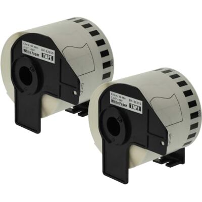 vhbw 2x Rouleau étiquettes + support remplacement pour Brother DK-22205 pour étiqueteuse 62mm x 30,48m premium blanc - Publicité vhbw 2x Rouleau étiquettes + support remplacement pour Brother DK-22205 pour étiqueteuse 62mm x 30,48m premium blanc - Publicité
