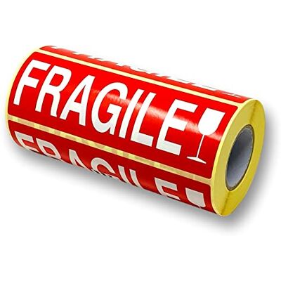 UNIVERS GRAPHIQUE M-3 500 Etiquettes Fragile Rouge 165 x 55 mm Etiquette de Signalisation Fragile Papier Brillant rouge avec une impression blanche imprimé Verre + Fragile Colle forte Permanente pour colis fragile - Publicité UNIVERS GRAPHIQUE M-3 500 Etiquettes Fragile Rouge 165 x 55 mm Etiquette de Signalisation Fragile Papier Brillant rouge avec une impression blanche imprimé Verre + Fragile Colle forte Permanente pour colis fragile - Publicité