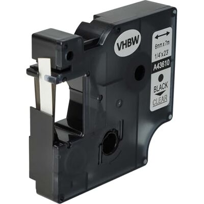 vhbw Ruban remplacement pour Dymo D1, 43610 pour imprimante d'étiquettes 7m x 6mm Noir sur Transparent - Publicité vhbw Ruban remplacement pour Dymo D1, 43610 pour imprimante d'étiquettes 7m x 6mm Noir sur Transparent - Publicité