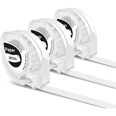 Phomemo 3x Ruban Étiquettes Papier 12mm, Noir sur Blanc, pour P12/P12 Pro - Publicité Phomemo 3x Ruban Étiquettes Papier 12mm, Noir sur Blanc, pour P12/P12 Pro - Publicité