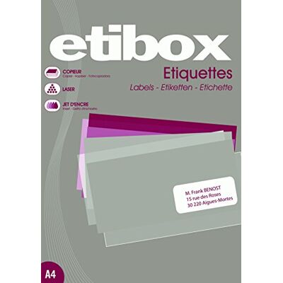 Etibox 119769-4000 étiquettes blanches autocollantes 52,5x29,7 mm Imprimantes: Laser, Copieurs, Jet d'encre Coins Droits. Publicité Etibox 119769-4000 étiquettes blanches autocollantes 52,5x29,7 mm Imprimantes: Laser, Copieurs, Jet d'encre Coins Droits. Publicité