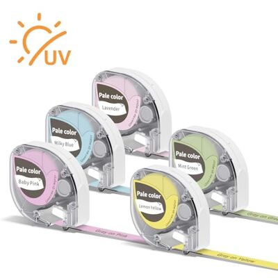 Phomemo 5x Ruban Étiquettes 12mm, Gris sur Multicolore, pour P12/LT12/F12 originales. 12mm x 4m, Durables, résistantes à la chaleur, autocollantes. Compatible avec Dymo LetraTag & P12/P12 Pro/LT12 - Publicité Phomemo 5x Ruban Étiquettes 12mm, Gris sur Multicolore, pour P12/LT12/F12 originales. 12mm x 4m, Durables, résistantes à la chaleur, autocollantes. Compatible avec Dymo LetraTag & P12/P12 Pro/LT12 - Publicité