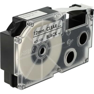vhbw Ruban compatible avec Casio KL-200 KL-130, KL-100E, KL-120, KL-1500, CW-L300 imprimante d'étiquettes 8m x 12mm Noir sur Transparent - Publicité vhbw Ruban compatible avec Casio KL-200 KL-130, KL-100E, KL-120, KL-1500, CW-L300 imprimante d'étiquettes 8m x 12mm Noir sur Transparent - Publicité