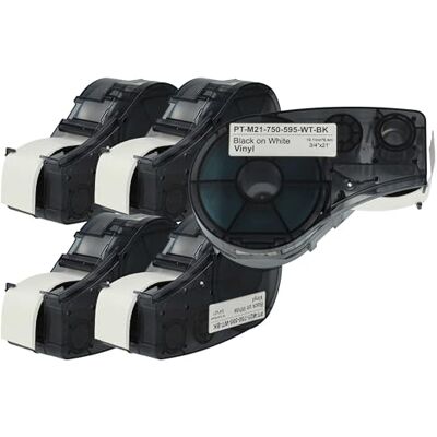 vhbw 5x Rubans remplacement pour Brady M21-750-595-WT pour imprimante d'étiquettes 6,4m x 19,05mm Noir sur Blanc, vinyle - Publicité vhbw 5x Rubans remplacement pour Brady M21-750-595-WT pour imprimante d'étiquettes 6,4m x 19,05mm Noir sur Blanc, vinyle - Publicité
