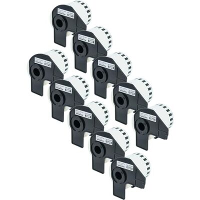 vhbw 10x Rouleau d'étiquettes + support 62mm x 15,24m (1 étiquette) remplacement pour Brother DK-22606 pour étiqueteuse premium - Publicité vhbw 10x Rouleau d'étiquettes + support 62mm x 15,24m (1 étiquette) remplacement pour Brother DK-22606 pour étiqueteuse premium - Publicité