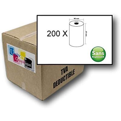 UNIVERS GRAPHIQUE 200 Bobines Carte Bancaire Thermique TPE 57x40x12m Sans Bisphénol A - Publicité UNIVERS GRAPHIQUE 200 Bobines Carte Bancaire Thermique TPE 57x40x12m Sans Bisphénol A - Publicité