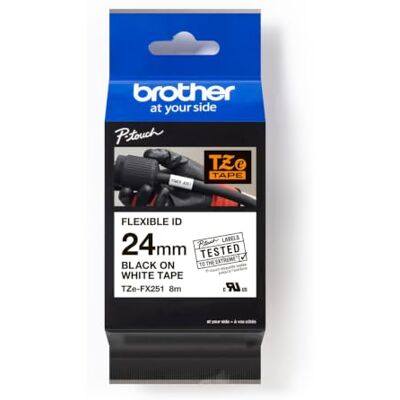 Brother TZEFX251 Thermodire-technologie d'impression thermique Noir/blanc - Publicité Brother TZEFX251 Thermodire-technologie d'impression thermique Noir/blanc - Publicité