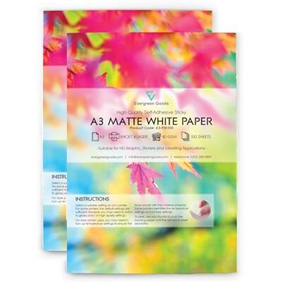 EVG Evergreen Goods Lot de 200 Feuilles Autocollant Mat Durable Étiquettes - Publicité EVG Evergreen Goods Lot de 200 Feuilles Autocollant Mat Durable Étiquettes - Publicité