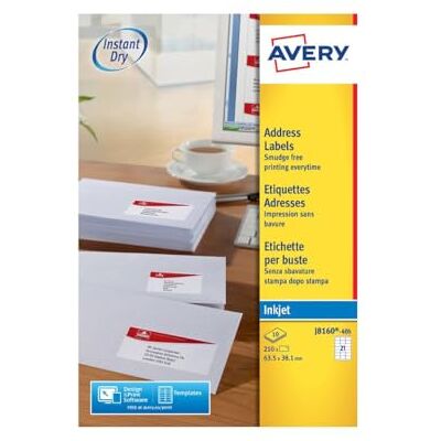 Avery J8160-10 Étiquettes adresse Jet d'encre (Import Royaume Uni) - Publicité Avery J8160-10 Étiquettes adresse Jet d'encre (Import Royaume Uni) - Publicité