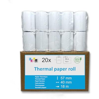 UNIVERS GRAPHIQUE 20 Bobines Carte Bancaire Thermique TPE 57 x 40 x 12 mm Sans Bisphénol A rouleau thermique terminal carte bancaire - Publicité UNIVERS GRAPHIQUE 20 Bobines Carte Bancaire Thermique TPE 57 x 40 x 12 mm Sans Bisphénol A rouleau thermique terminal carte bancaire - Publicité