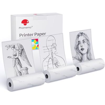 Phomemo M02 papier autocollant, 50mmx3,5m, 3 rouleaux - Publicité Phomemo M02 papier autocollant, 50mmx3,5m, 3 rouleaux - Publicité