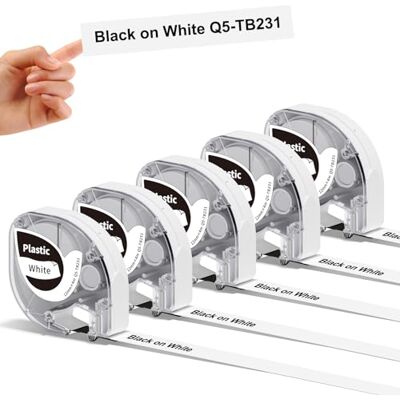 Phomemo 5x Ruban Étiquettes Papier 12mm, Noir sur Blanc, pour P12/P12 Pro - Publicité Phomemo 5x Ruban Étiquettes Papier 12mm, Noir sur Blanc, pour P12/P12 Pro - Publicité