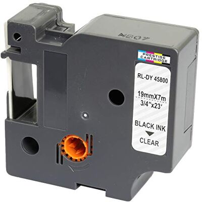 PRESTIGE CARTRIDGE 45800 / S0720820 Ruban Lot de 1 cassette pour Dymo imprimante d'étiquette 19 mm x 7 m Noir sur Transparent - Publicité PRESTIGE CARTRIDGE 45800 / S0720820 Ruban Lot de 1 cassette pour Dymo imprimante d'étiquette 19 mm x 7 m Noir sur Transparent - Publicité