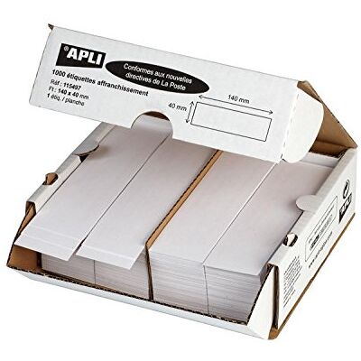 Agipa Apli 115497 Lot de 1000 Etiquettes 140 x 40 mm Planche - Publicité Agipa Apli 115497 Lot de 1000 Etiquettes 140 x 40 mm Planche - Publicité