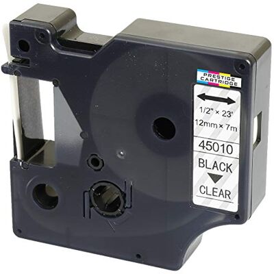 PRESTIGE CARTRIDGE Compatible Ruban d'étiquettes 45010 S0720500 noir sur clair 12mm x 7m pour DYMO LabelManager LM 160 210D 220P 260P 280 360D 420P 450D 500TS PnP MobileLabeler LabelPoint LabelWriter LW 400 450 Duo - Publicité PRESTIGE CARTRIDGE Compatible Ruban d'étiquettes 45010 S0720500 noir sur clair 12mm x 7m pour DYMO LabelManager LM 160 210D 220P 260P 280 360D 420P 450D 500TS PnP MobileLabeler LabelPoint LabelWriter LW 400 450 Duo - Publicité