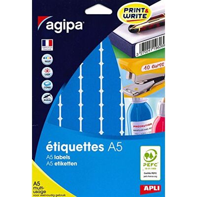 Apli AGIPA Lot de 5 Etuis A5 ( 10F ) de 720 étiquettes Multi usage permanente 16 x22 mm Bleu - Publicité Apli AGIPA Lot de 5 Etuis A5 ( 10F ) de 720 étiquettes Multi usage permanente 16 x22 mm Bleu - Publicité