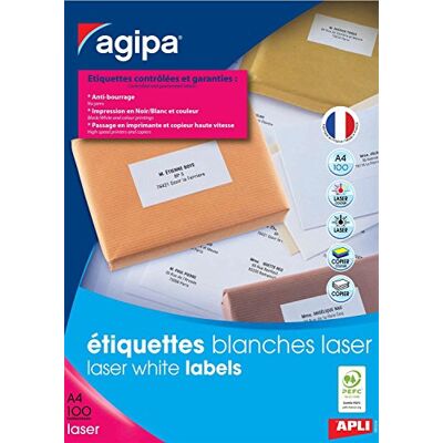 Agipa Boite de 2400 étiquettes laser adresse 70x35mm - Publicité Agipa Boite de 2400 étiquettes laser adresse 70x35mm - Publicité