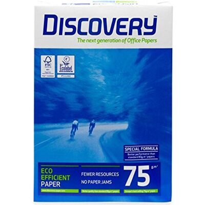 Discovery Lot de 500 feuilles de papier blanc A4 75 g/m² - Publicité Discovery Lot de 500 feuilles de papier blanc A4 75 g/m² - Publicité