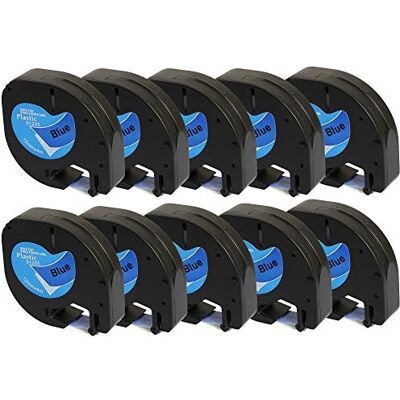 PRESTIGE CARTRIDGE 10 Compatibles Rubans Plastique d'étiquettes 91205 S0721700 S0721650 noir sur bleu (12mm x 4m) pour Dymo LT110T, LT100H, LT100T, QX50, XR Etiqueteuses - Publicité PRESTIGE CARTRIDGE 10 Compatibles Rubans Plastique d'étiquettes 91205 S0721700 S0721650 noir sur bleu (12mm x 4m) pour Dymo LT110T, LT100H, LT100T, QX50, XR Etiqueteuses - Publicité
