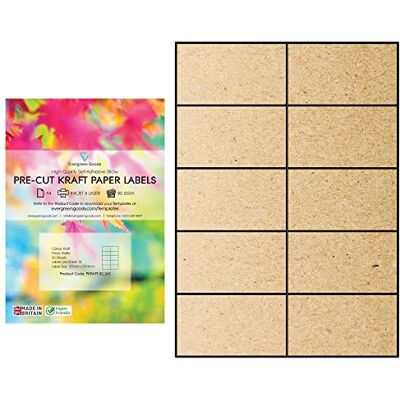 EVG Evergreen Goods Papier Kraft Mat A4 Prédécoupé Étiquettes 30 Feuilles - Publicité EVG Evergreen Goods Papier Kraft Mat A4 Prédécoupé Étiquettes 30 Feuilles - Publicité