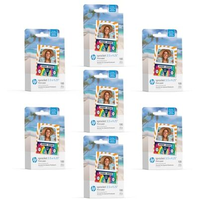 HP Sprocket Papier photo adhésif Zink 3,5 x 4,25" (pack de 700) compatible avec Sprocket 3x4 Photobooth et imprimante photo. Publicité HP Sprocket Papier photo adhésif Zink 3,5 x 4,25" (pack de 700) compatible avec Sprocket 3x4 Photobooth et imprimante photo. Publicité