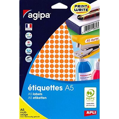 Agipa Lot de 3 Etuis A5 (10F) de 2940 Pastilles Gommettes Rondes 8 mm Orange - Publicité Agipa Lot de 3 Etuis A5 (10F) de 2940 Pastilles Gommettes Rondes 8 mm Orange - Publicité