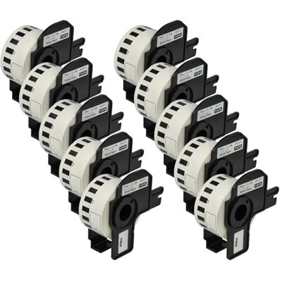 vhbw 10x Rouleau d'étiquettes + support 29mm x 15,24m (1 étiquette) remplacement pour Brother DK-22211 pour étiqueteuse blanc - Publicité vhbw 10x Rouleau d'étiquettes + support 29mm x 15,24m (1 étiquette) remplacement pour Brother DK-22211 pour étiqueteuse blanc - Publicité