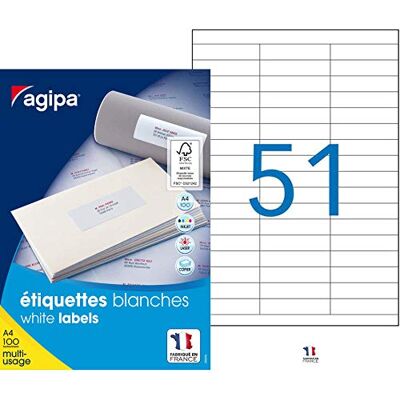 Agipa Apli 118993 Boîte de 5100 Etiquettes multi-usage A4 70 x 16,9 mm - Publicité Agipa Apli 118993 Boîte de 5100 Etiquettes multi-usage A4 70 x 16,9 mm - Publicité
