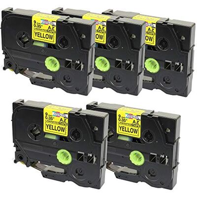 PRESTIGE CARTRIDGE 5 Cassettes Rubans d'étiquettes TZe621 TZ621 noir sur jaune 9mm x 8m compatible pour Brother P-Touch PT-1000 1005 1010 D210 D600VP E550WVP H101C H105 H110 H300 H500 P700 P750W - Publicité PRESTIGE CARTRIDGE 5 Cassettes Rubans d'étiquettes TZe621 TZ621 noir sur jaune 9mm x 8m compatible pour Brother P-Touch PT-1000 1005 1010 D210 D600VP E550WVP H101C H105 H110 H300 H500 P700 P750W - Publicité