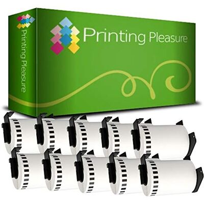 Printing Pleasure 10 x DK22243 Étiquettes Continues pour Brother QL-1050 QL-1060N QL-1100 QL-1110NWB 102mm x 30.48m - Publicité Printing Pleasure 10 x DK22243 Étiquettes Continues pour Brother QL-1050 QL-1060N QL-1100 QL-1110NWB 102mm x 30.48m - Publicité