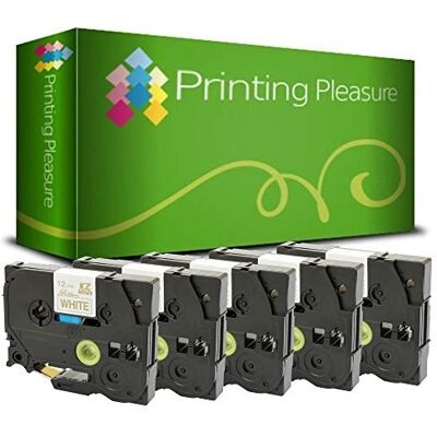 Printing Pleasure 5 x TZe-R234 TZ-R234 Or sur Blanc Cassette de Ruban Textile Compatible pour étiqueteuse Brother P-Touch 12mm x 4m - Publicité Printing Pleasure 5 x TZe-R234 TZ-R234 Or sur Blanc Cassette de Ruban Textile Compatible pour étiqueteuse Brother P-Touch 12mm x 4m - Publicité