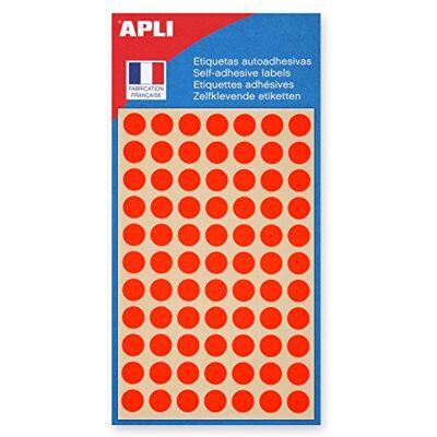 Apli 111851 Pochette de 385 pastilles orange fluo Ø 8 mm - Publicité Apli 111851 Pochette de 385 pastilles orange fluo Ø 8 mm - Publicité