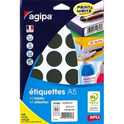 Apli 101823 Etui 240 pastilles multi-usage noir Ø 30 mm - Publicité Apli 101823 Etui 240 pastilles multi-usage noir Ø 30 mm - Publicité
