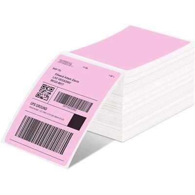 MUNBYN Lot de 500 Étiquettes d'expédition Thermiques 4XL Etiquette Thermique 10 x 15 cm, Rose - Publicité MUNBYN Lot de 500 Étiquettes d'expédition Thermiques 4XL Etiquette Thermique 10 x 15 cm, Rose - Publicité